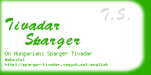 tivadar sparger business card